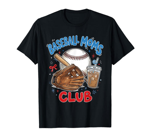 Baseball Moms Club Iced Coffee T-Shirt - Minimalist Print for Adults - T-Shirt, Sweatshirt, Hoodie