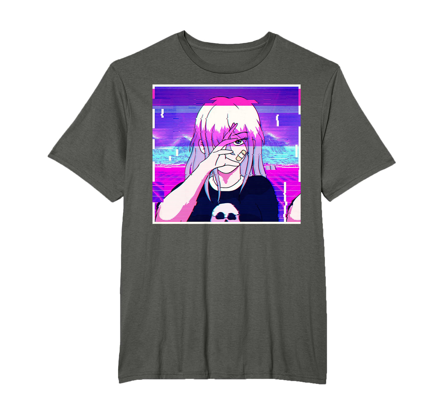 Emo Anime Goth Vaporwave Aesthetic T-Shirt - Custom Art Print for Adults - T-Shirt, Sweatshirt, Hoodie