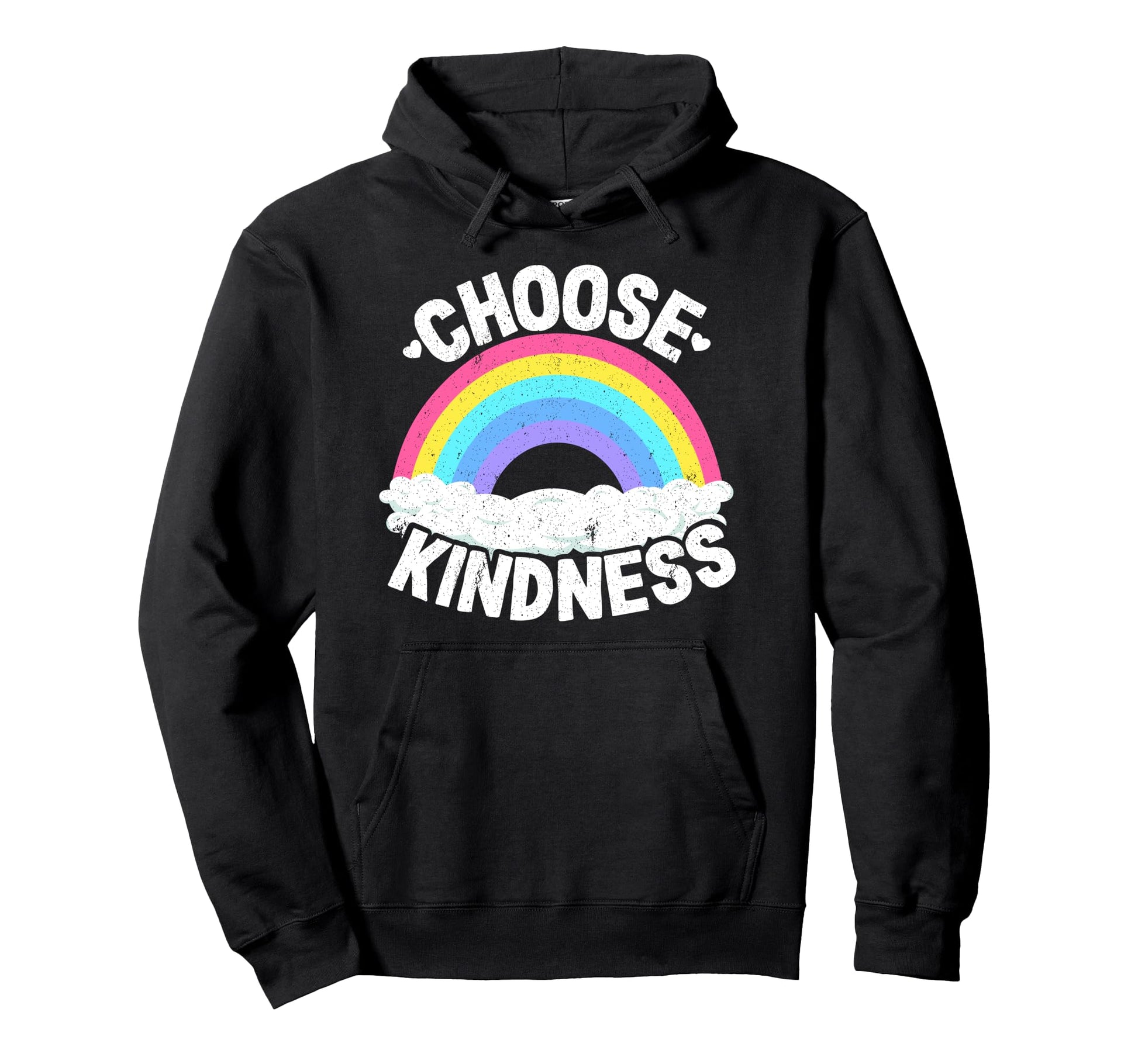 Positive Anti Bullying Rainbow Peace Hoodie - Minimalist Print Unisex - T-Shirt, Sweatshirt, Hoodie