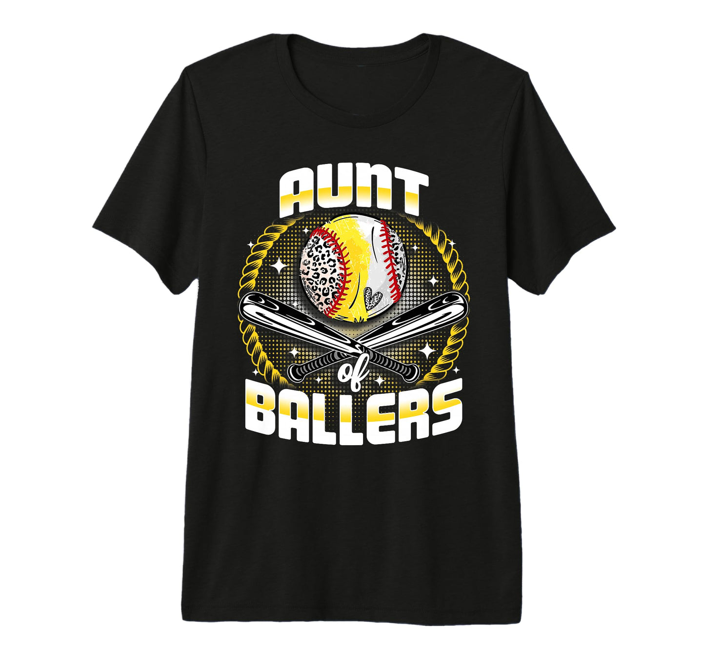 Baseball Softball Aunt Ballers T-Shirt - Custom Art Print for Adults - T-Shirt, Sweatshirt, Hoodie