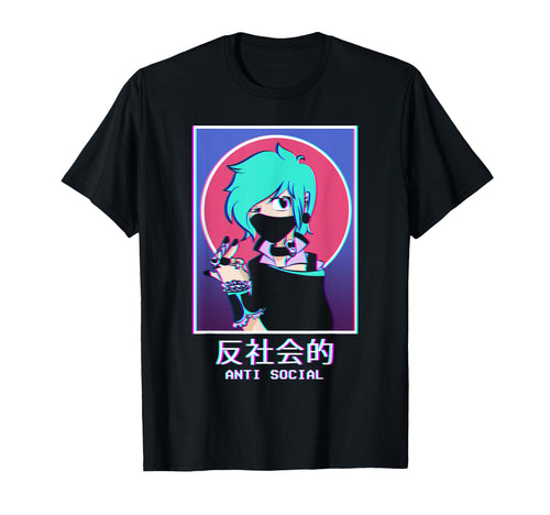Antisocial Anime Goth Vaporwave Grunge T-Shirt - Trendy Graphic Men Women - T-Shirt, Sweatshirt, Hoodie