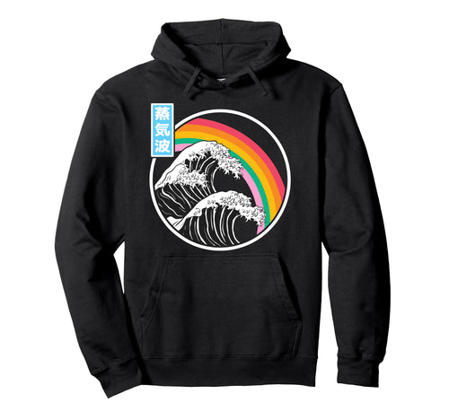 Kanagawa Wave Rainbow Japan 80S Otaku Hoodie - Novelty Apparel Men Women - T-Shirt, Sweatshirt, Hoodie