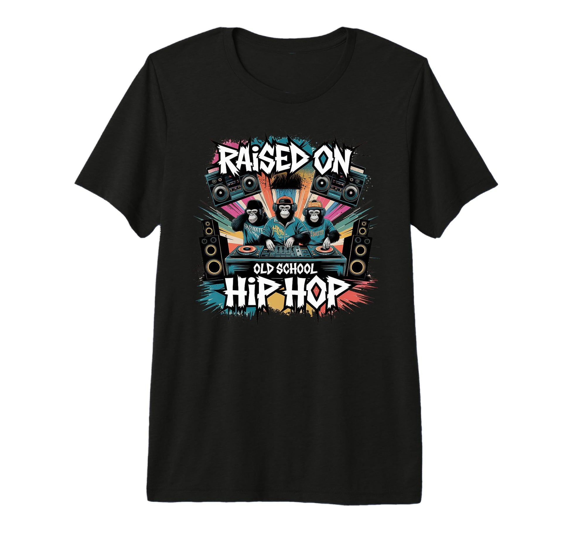Raised Old School Graffiti Rap Hip T-Shirt - Fun Novelty Design Men Women - T-Shirt, Sweatshirt, Hoodie
