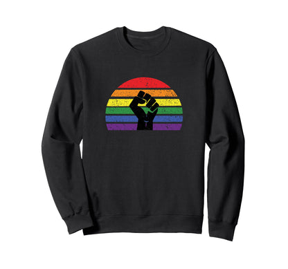 Lgbt Pride Flag Fist Blm Black Lives Sweatshirt - Trendy Graphic Men Women - T-Shirt, Sweatshirt, Hoodie