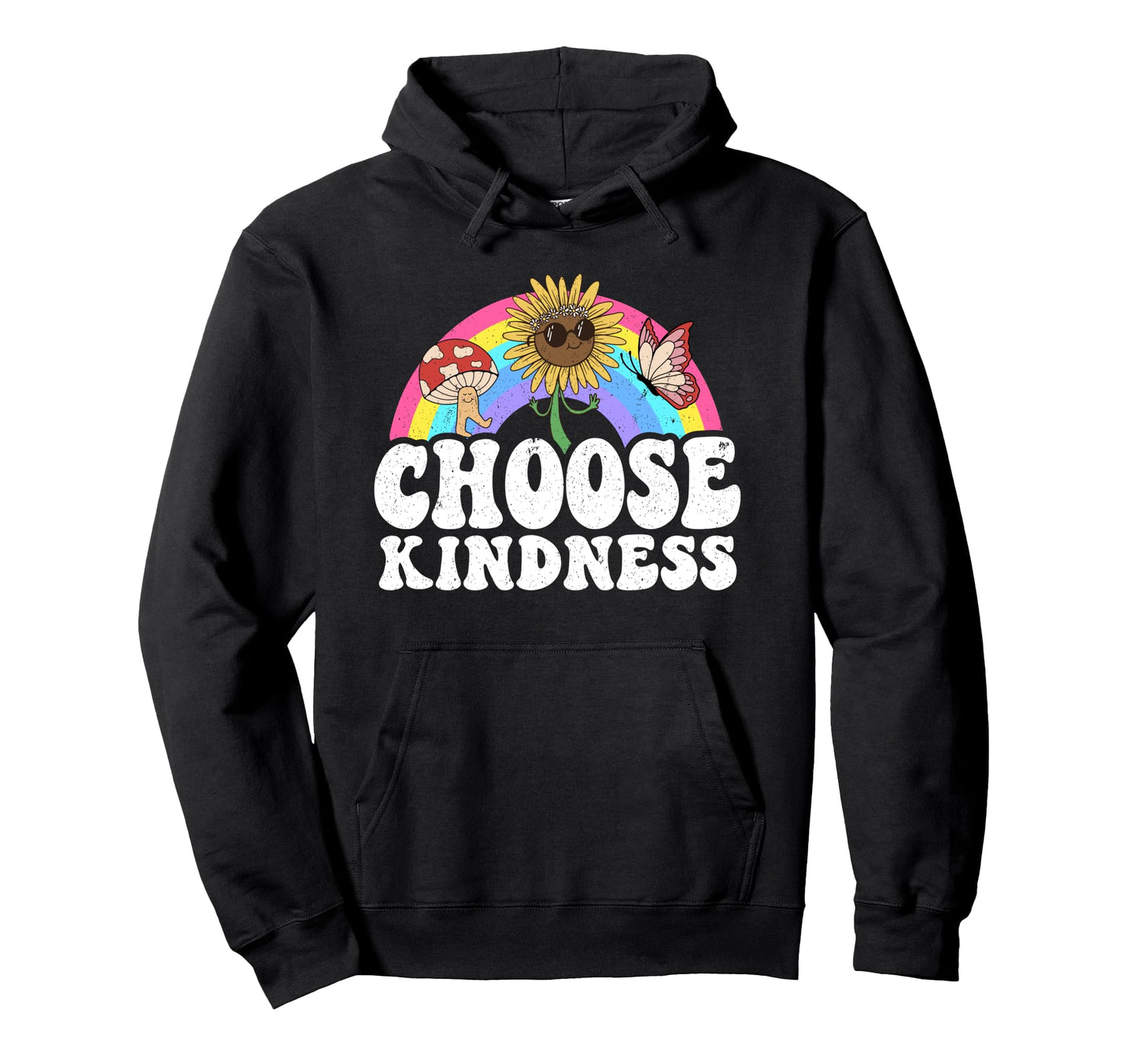 Positive Sunflower Rainbow Peace Hoodie - Streetwear Style Men Women - T-Shirt, Sweatshirt, Hoodie