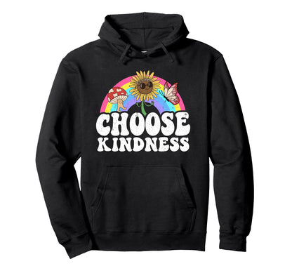 Positive Sunflower Rainbow Peace Hoodie - Streetwear Style Men Women - T-Shirt, Sweatshirt, Hoodie