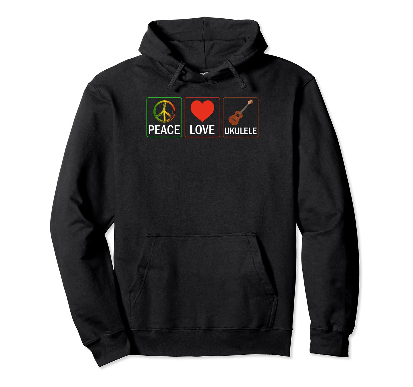 Uke Ukulele Player Ukulelist Peace Hoodie - Aesthetic Graphic Men Women - T-Shirt, Sweatshirt, Hoodie