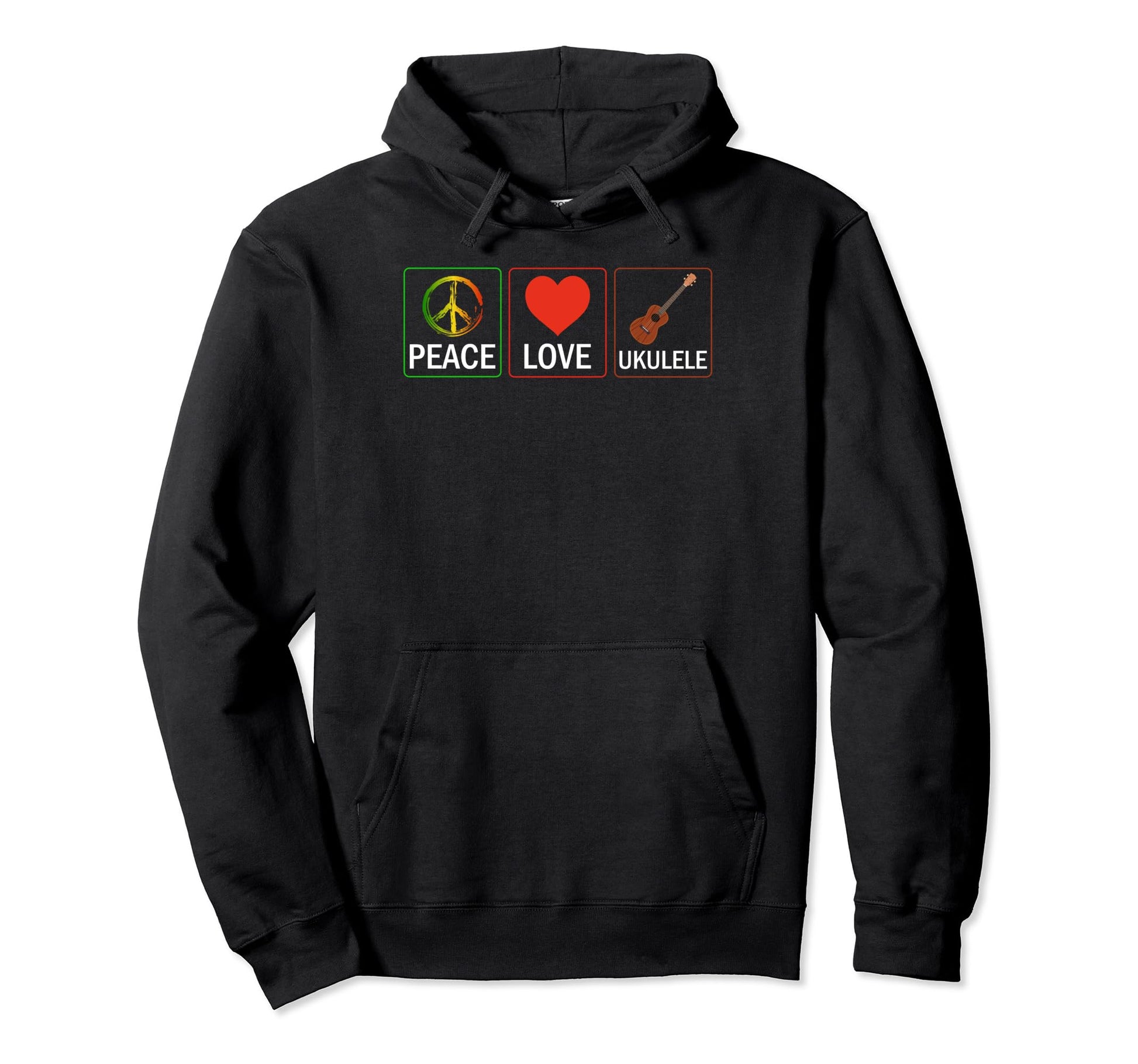 Uke Ukulele Player Ukulelist Peace Hoodie - Aesthetic Graphic Men Women - T-Shirt, Sweatshirt, Hoodie