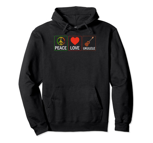 Uke Ukulele Player Ukulelist Peace Hoodie - Aesthetic Graphic Men Women - T-Shirt, Sweatshirt, Hoodie