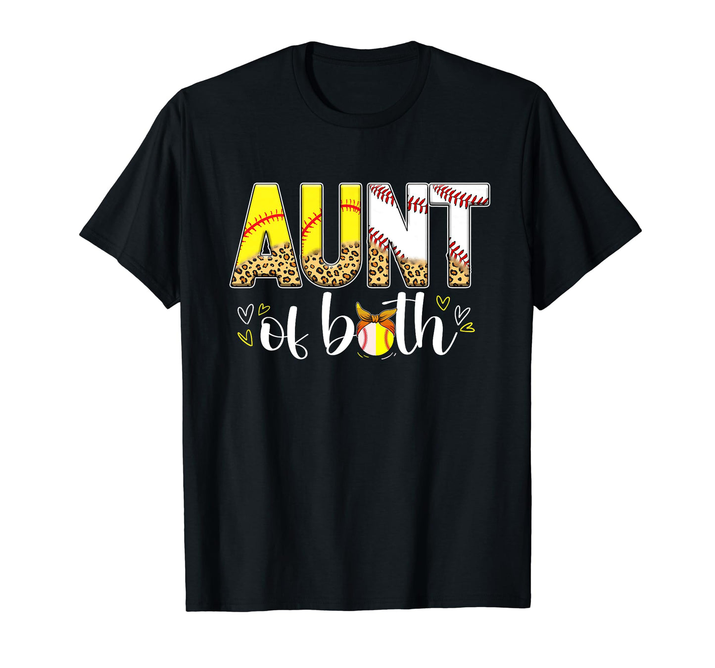 Aunt Both Leopard Baseball Softball T-Shirt - Fun Novelty Design Men Women - T-Shirt, Sweatshirt, Hoodie
