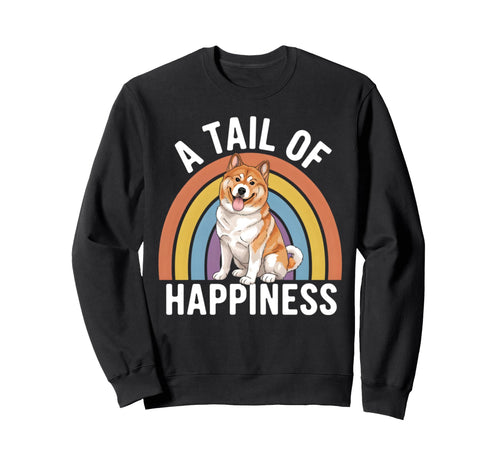 Tail Happiness Akita Dog Rainbow Sweatshirt - Novelty Apparel Men Women - T-Shirt, Sweatshirt, Hoodie