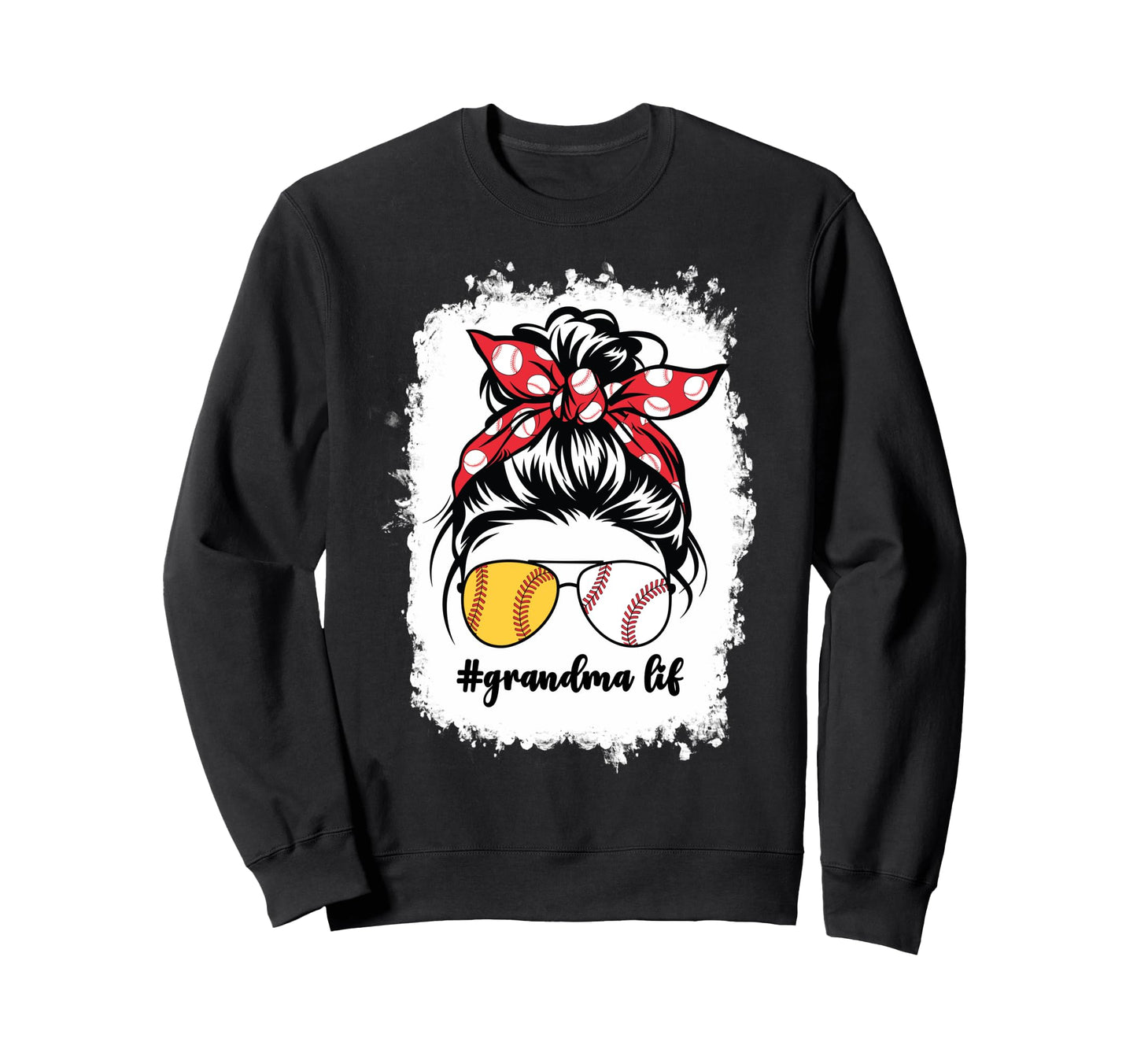 Half Softball And Baseball Grandma Sweatshirt - Custom Art Print Unisex - T-Shirt, Sweatshirt, Hoodie