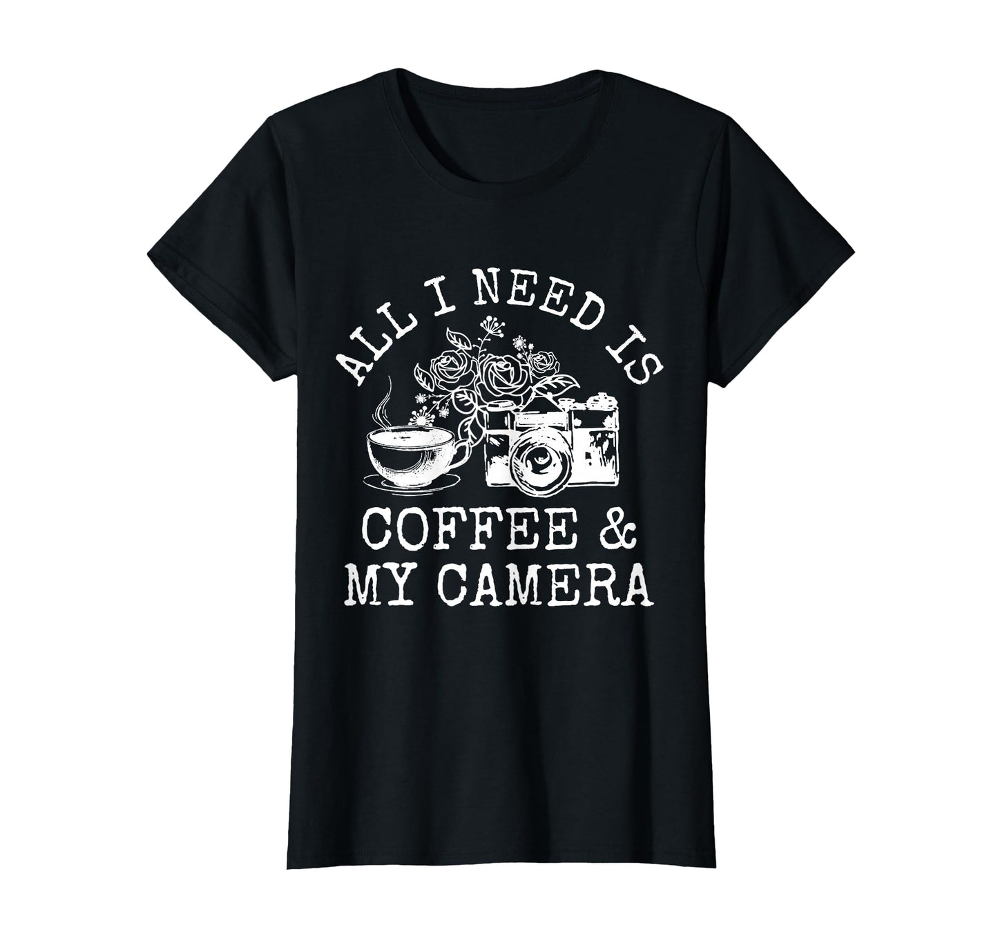 Photographer Coffee Camera Camera Funny T-Shirt - Minimalist Print Unisex - T-Shirt, Sweatshirt, Hoodie