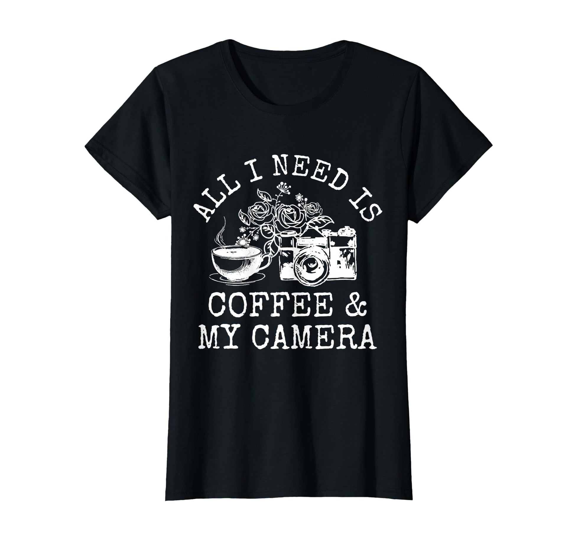 Photographer Coffee Camera Camera Funny T-Shirt - Minimalist Print Unisex - T-Shirt, Sweatshirt, Hoodie