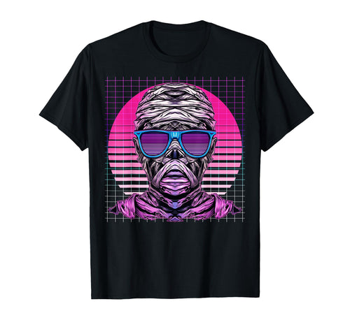 Mummy Sunglasses Halloween Vaporwave T-Shirt - Custom Art Print for Adults - T-Shirt, Sweatshirt, Hoodie