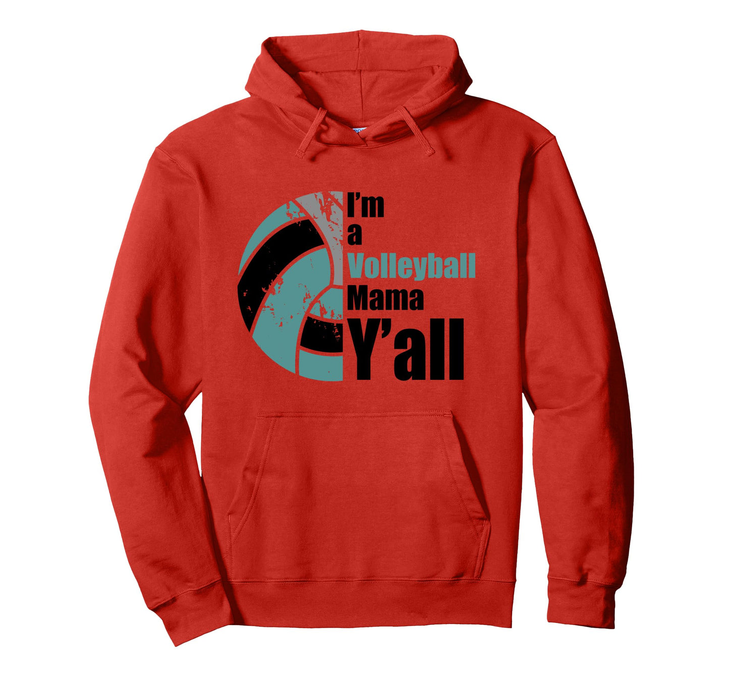 Teal Black Volleyball Mom Funny Mothers Hoodie - Custom Art Print Unisex - T-Shirt, Sweatshirt, Hoodie