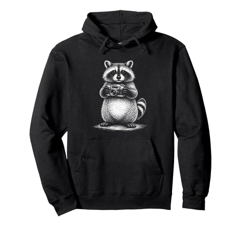 Raccoon Photographer Camera Photography Hoodie - Custom Art Print Unisex - T-Shirt, Sweatshirt, Hoodie