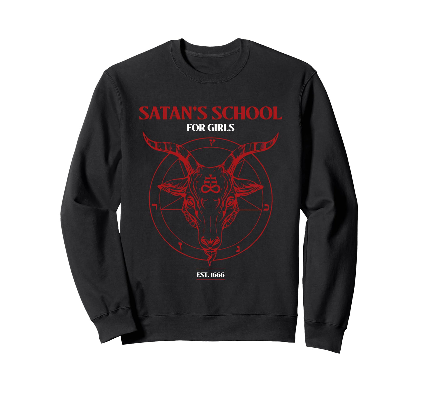 Satans School Baphomet Mallgoth Sadgirl Sweatshirt - Unique Graphic Unisex - T-Shirt, Sweatshirt, Hoodie
