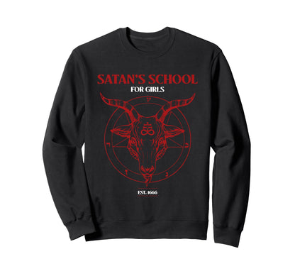 Satans School Baphomet Mallgoth Sadgirl Sweatshirt - Unique Graphic Unisex - T-Shirt, Sweatshirt, Hoodie