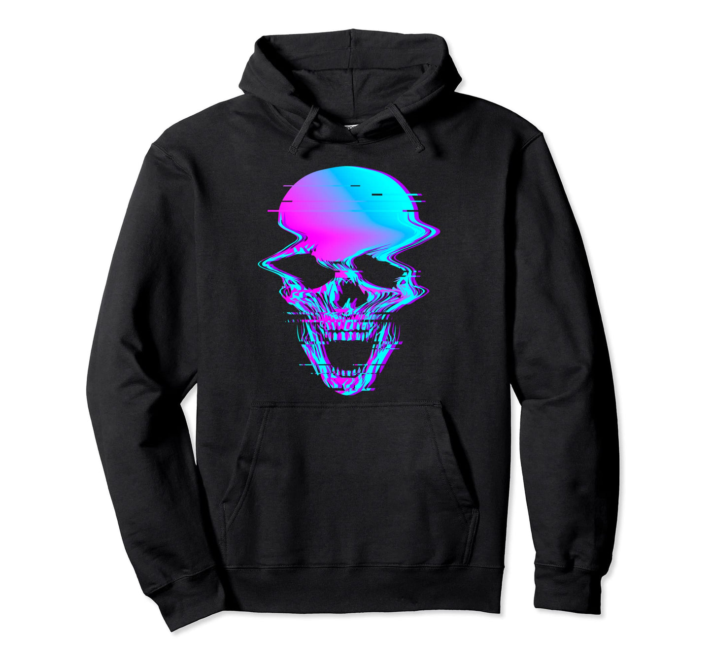 Skull Glitch Creepy Eboy Egirl Vaporwave Hoodie - Trendy Graphic Men Women - T-Shirt, Sweatshirt, Hoodie