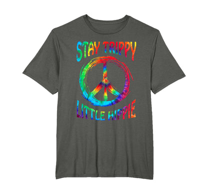 Stay Trippy Little Hippie Peace Love T-Shirt - Custom Art Print Men Women - T-Shirt, Sweatshirt, Hoodie