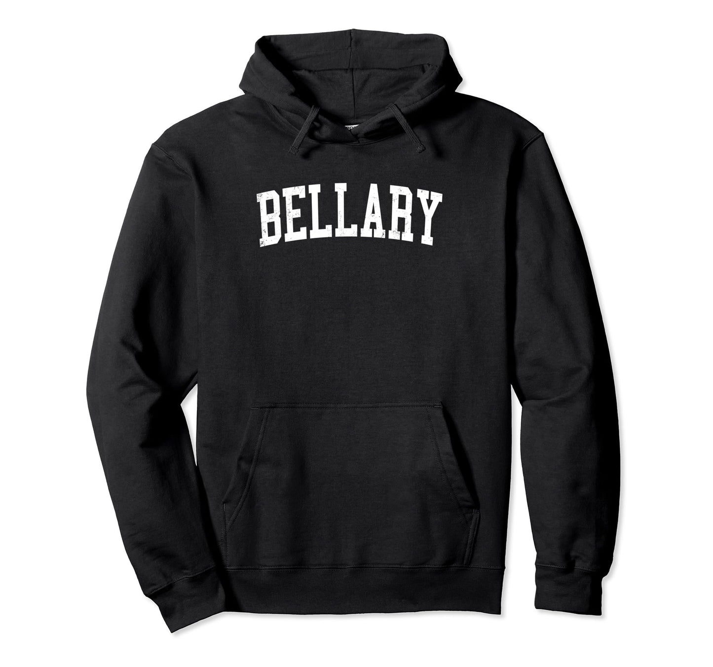Bellary India Distressed White Varsity Hoodie - Aesthetic Graphic Men Women - T-Shirt, Sweatshirt, Hoodie