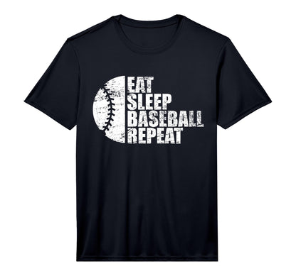 Eat Sleep Baseball Repeat Funny Bat T-Shirt - Aesthetic Graphic for Adults - T-Shirt, Sweatshirt, Hoodie