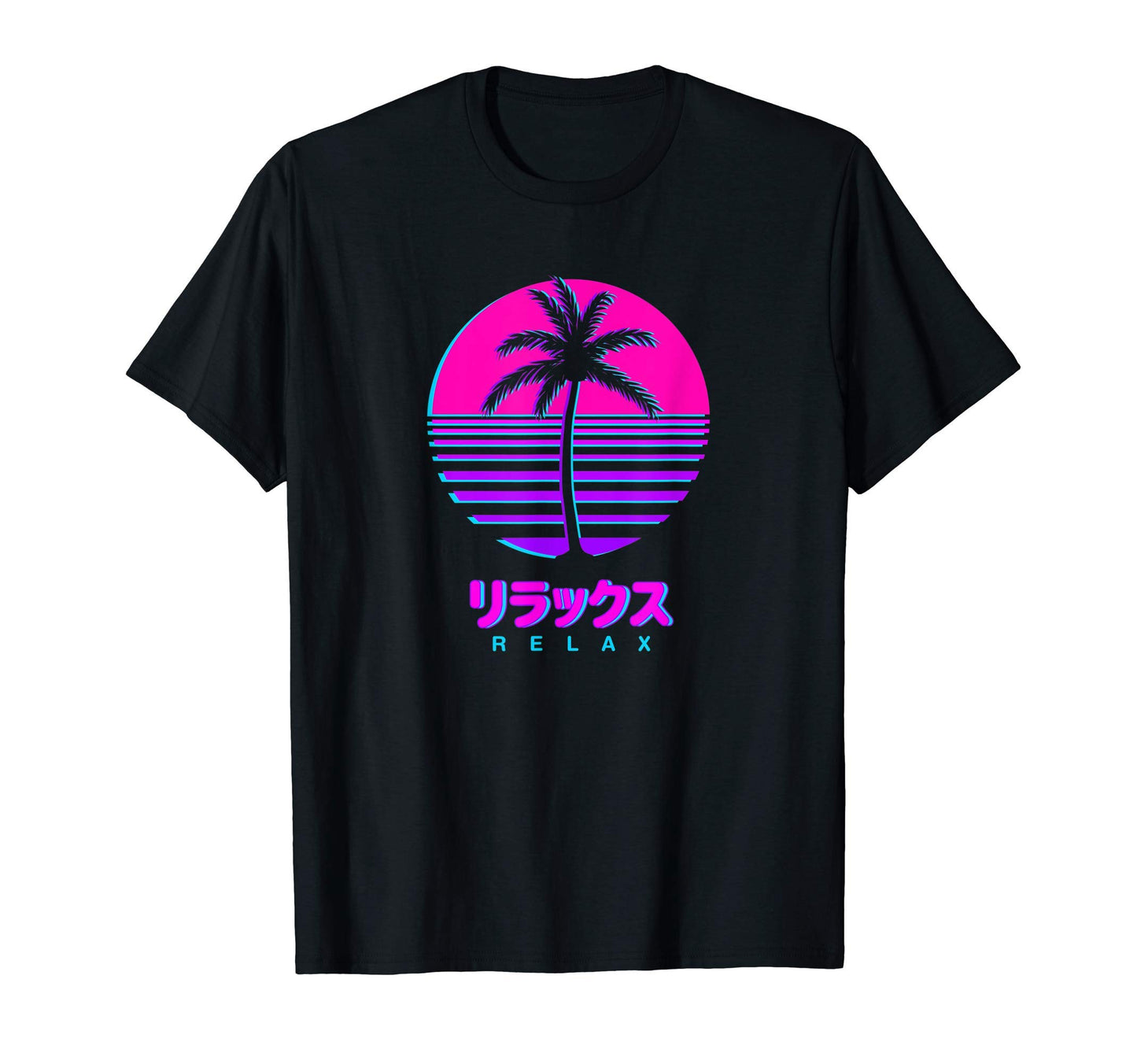 Vaporwave Aesthetic Palm Tree T-Shirt - Fun Novelty Design Men Women - T-Shirt, Sweatshirt, Hoodie