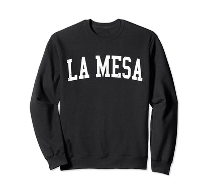 La Mesa Ca Distressed White Sweatshirt - Streetwear Style for Adults - T-Shirt, Sweatshirt, Hoodie