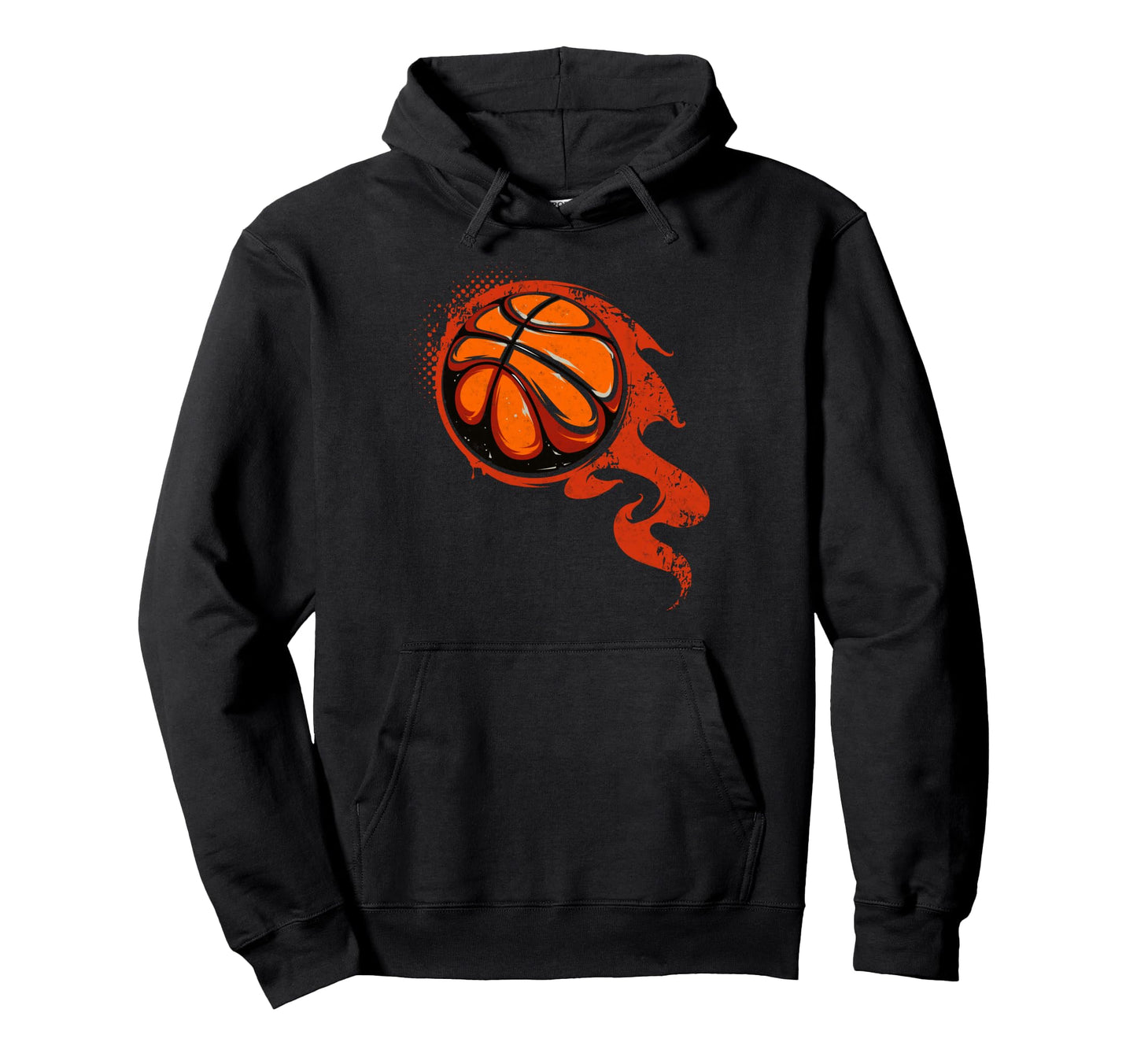 Basketball Ball Fire Basketball Player Hoodie - Unique Graphic Men Women - T-Shirt, Sweatshirt, Hoodie
