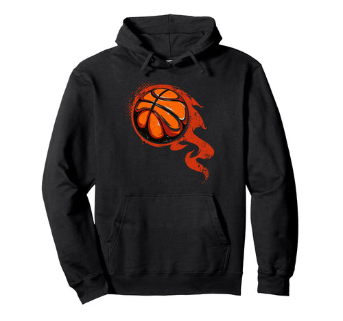 Basketball Ball Fire Basketball Player Hoodie - Unique Graphic Men Women - T-Shirt, Sweatshirt, Hoodie