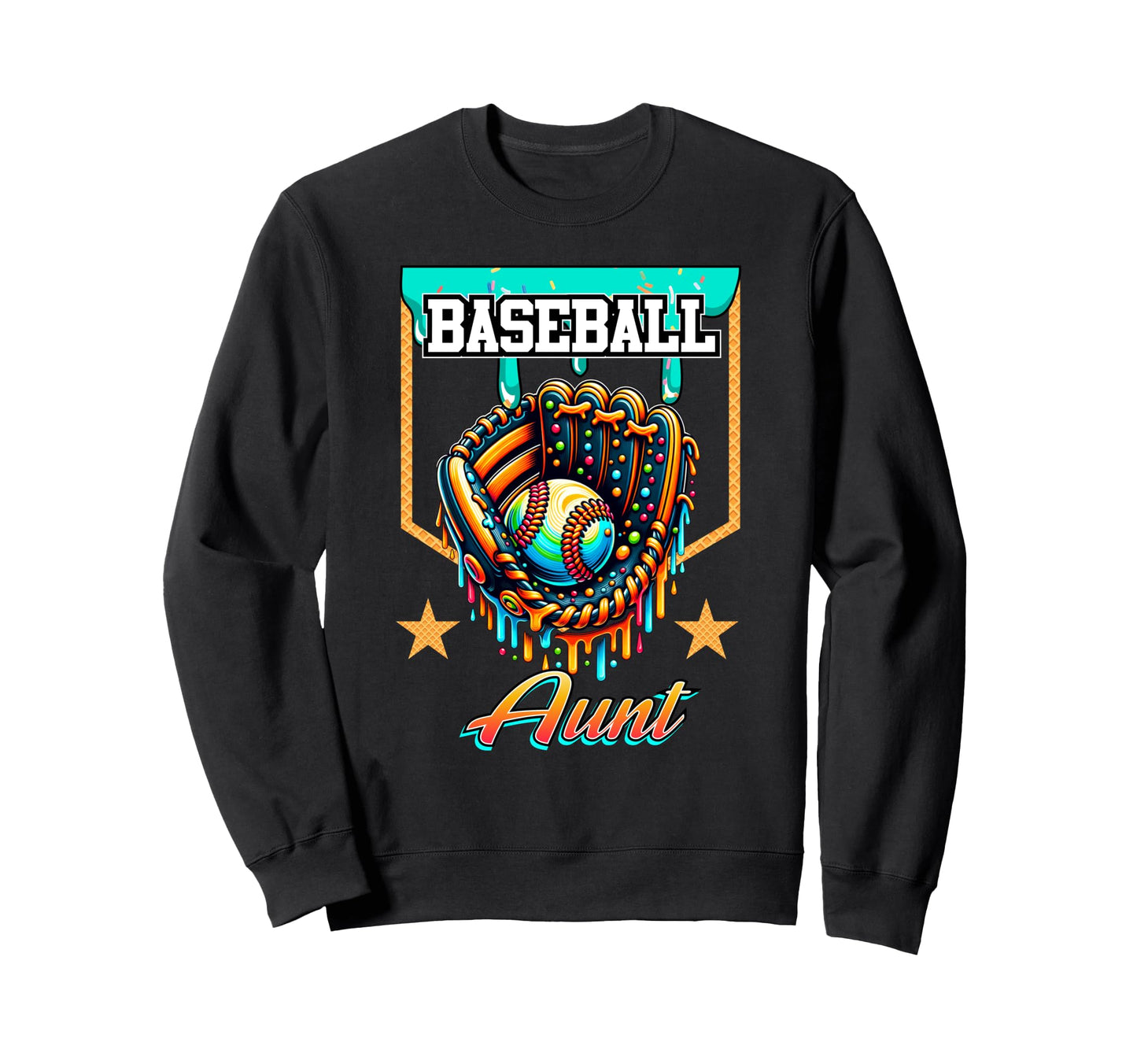 Baseball Drip Baseball Aunt Ice Sweatshirt - Novelty Apparel for Adults - T-Shirt, Sweatshirt, Hoodie