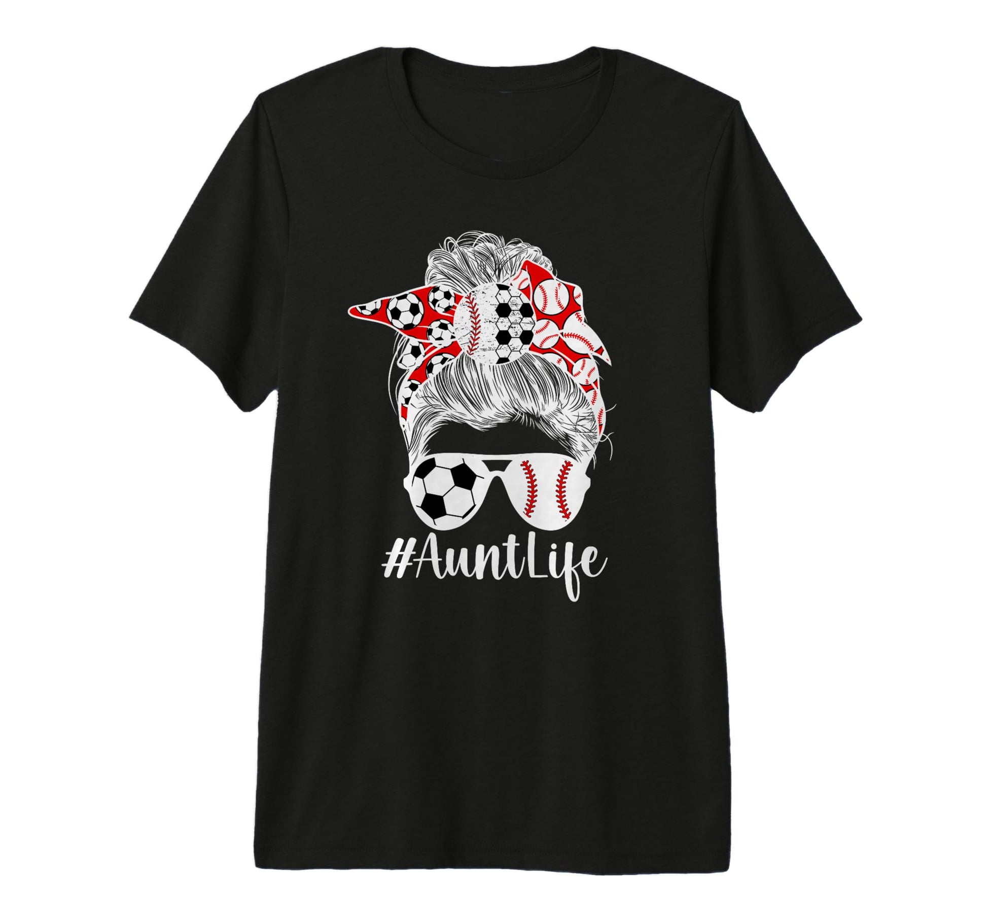 Soccer Baseball Aunt Life Baseball Soccer T-Shirt - Trendy Graphic Unisex - T-Shirt, Sweatshirt, Hoodie