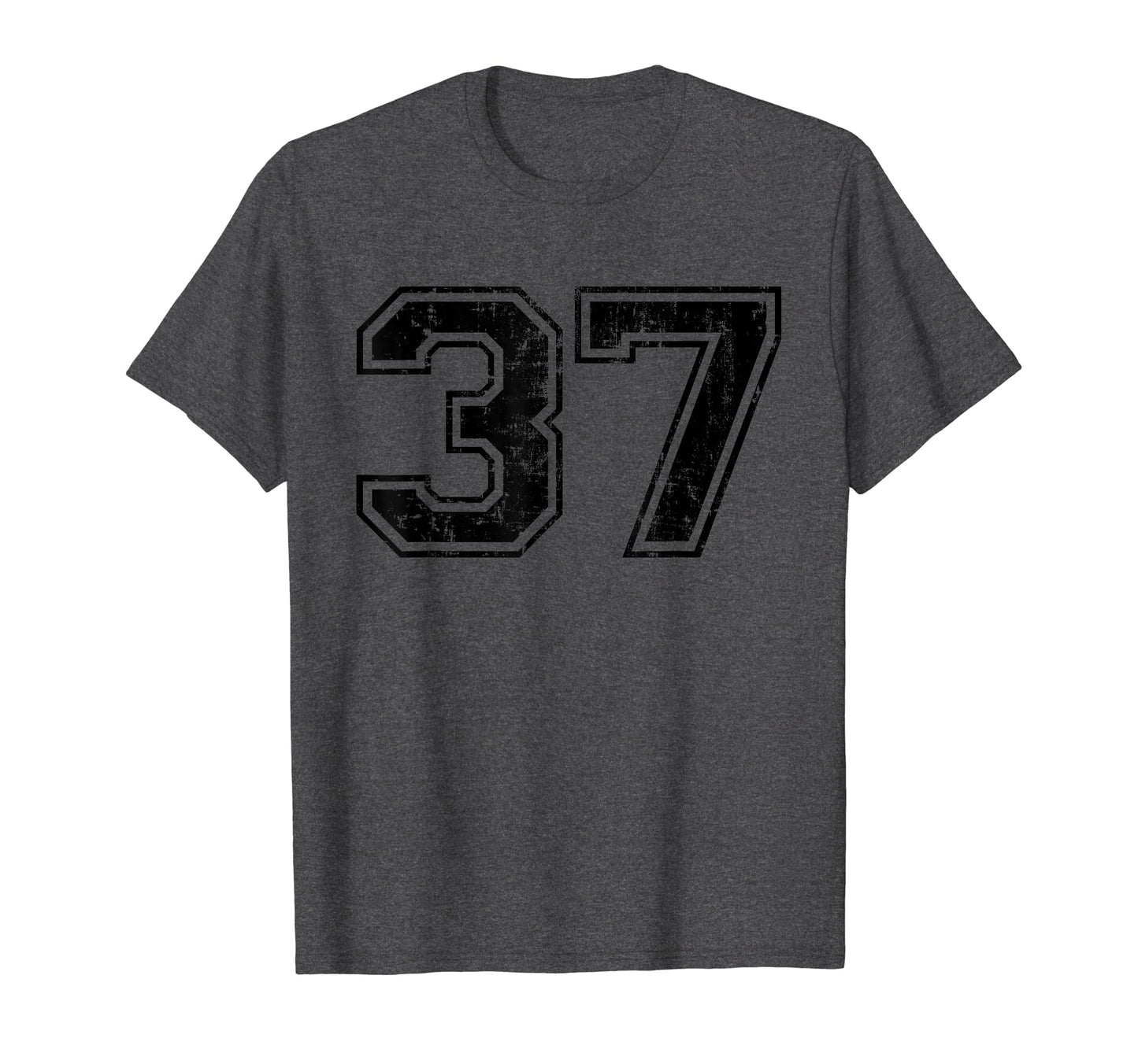 Number 37 Varsity Distressed Sport T-Shirt - Novelty Apparel Men Women - T-Shirt, Sweatshirt, Hoodie