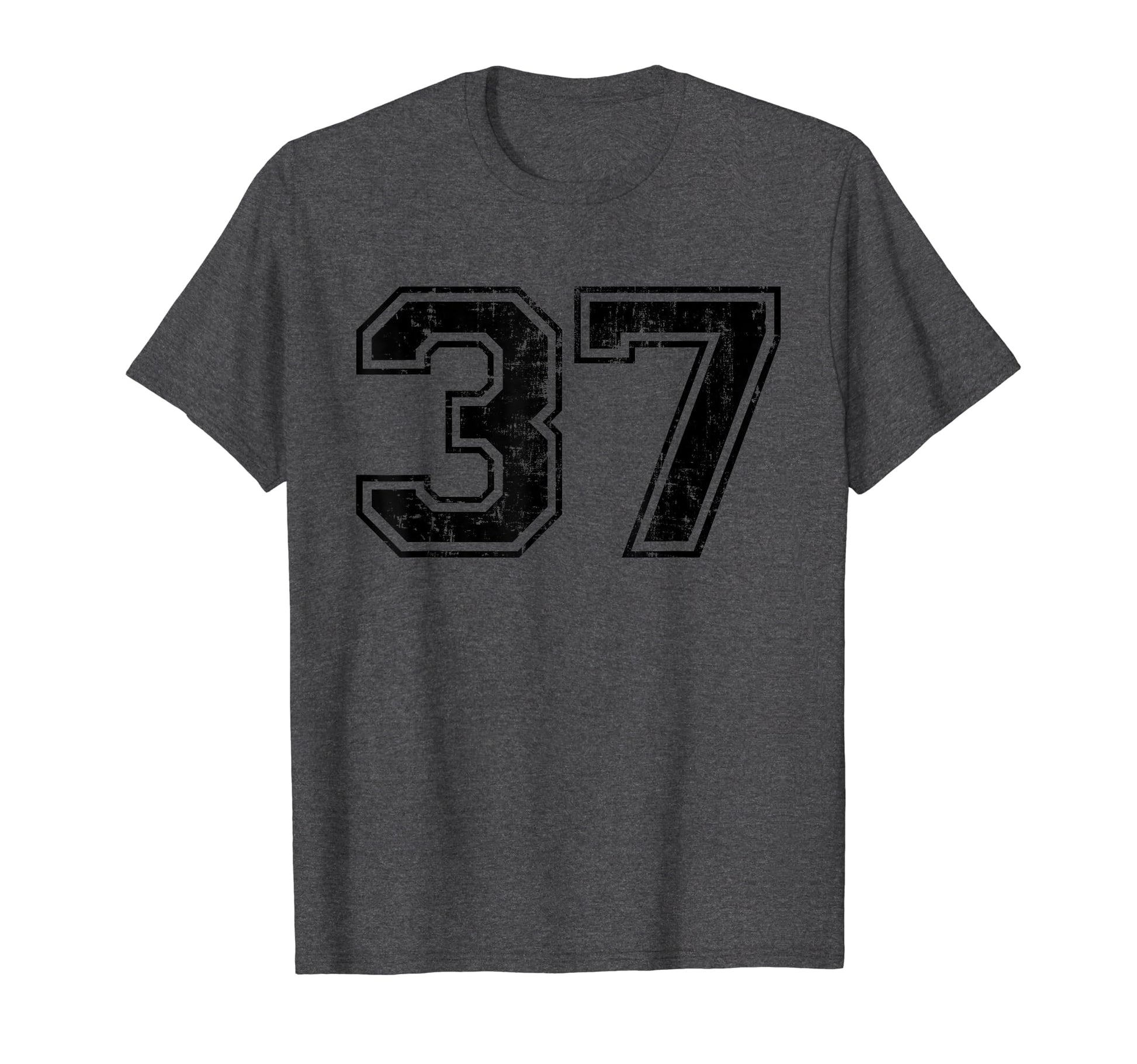 Number 37 Varsity Distressed Sport T-Shirt - Novelty Apparel Men Women - T-Shirt, Sweatshirt, Hoodie