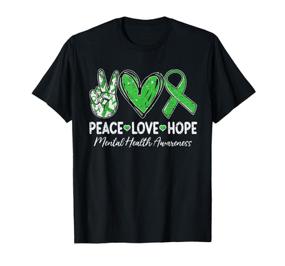 Mental Health Matters Awareness Peace Love T-Shirt - Trendy Graphic Unisex - T-Shirt, Sweatshirt, Hoodie