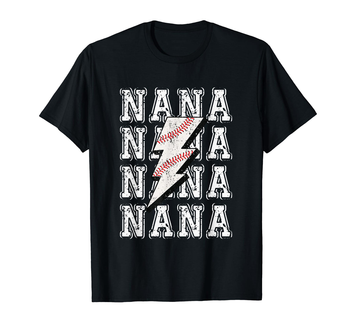 Baseball Nana Lightning Bolt T-Shirt - Minimalist Print Men Women - T-Shirt, Sweatshirt, Hoodie