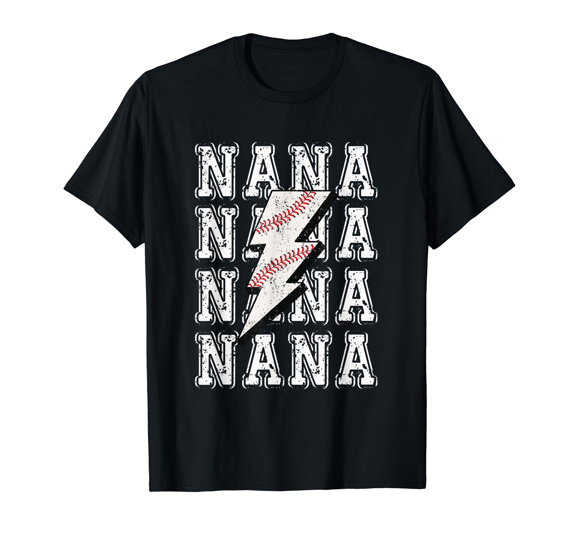 Baseball Nana Lightning Bolt T-Shirt - Minimalist Print Men Women - T-Shirt, Sweatshirt, Hoodie