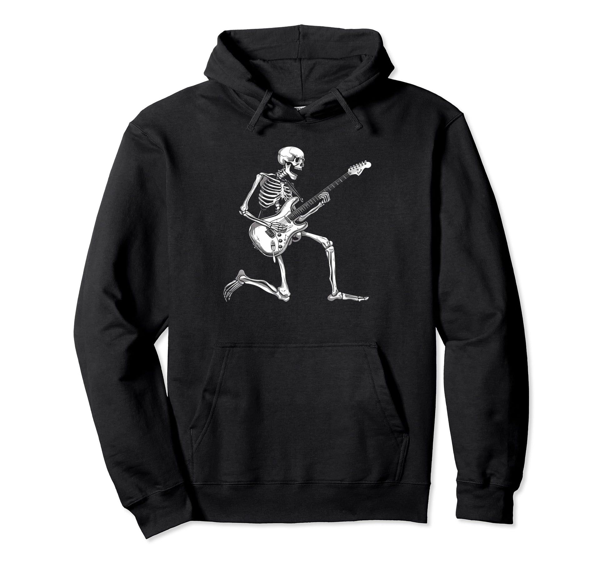 Rock And Roll Skeleton Playing Guitar Hoodie - Novelty Apparel for Adults - T-Shirt, Sweatshirt, Hoodie