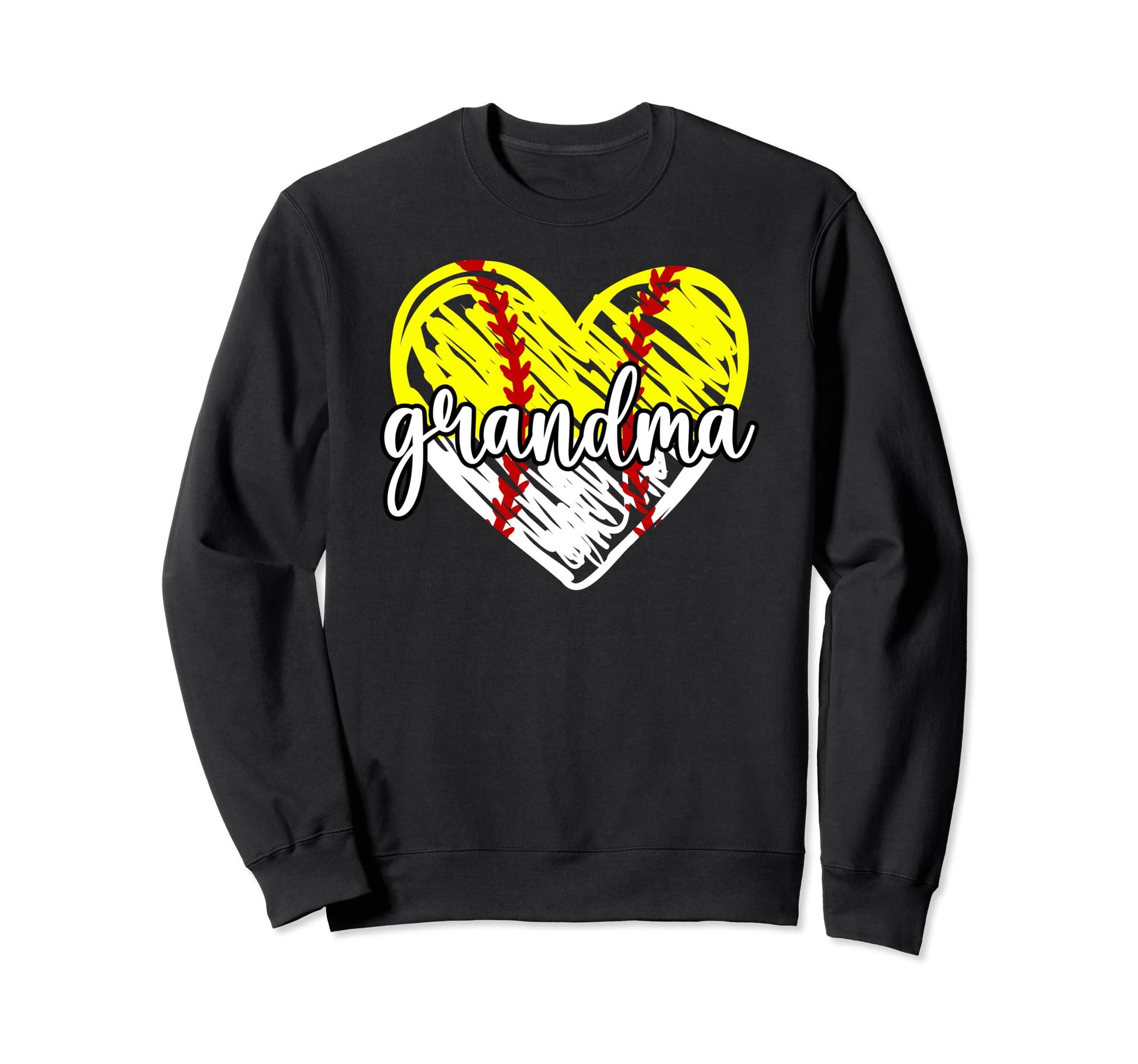 Baseball Softball Grandma Heart Sweatshirt - Minimalist Print Men Women - T-Shirt, Sweatshirt, Hoodie