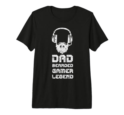 Dad Bearded Gamer Fathers Day T-Shirt - Fun Novelty Design for Adults - T-Shirt, Sweatshirt, Hoodie