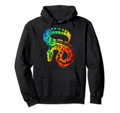 Ball Python Colorful Rainbow Hoodie - Aesthetic Graphic for Adults - T-Shirt, Sweatshirt, Hoodie