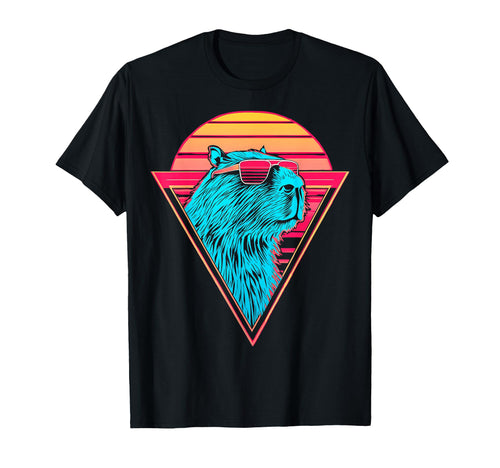 Capybara Capibara Sunglasses Vaporwave T-Shirt - Trendy Graphic Unisex - T-Shirt, Sweatshirt, Hoodie
