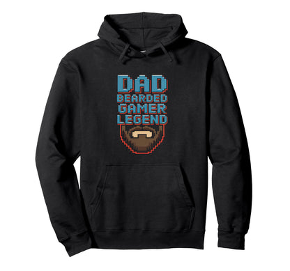 Funny Bearded Gamer Dad Gaming Dad Hoodie - Fun Novelty Design Men Women - T-Shirt, Sweatshirt, Hoodie
