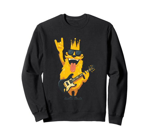 Funny Monster Rock Music Guitar Player Sweatshirt - Trendy Graphic Unisex - T-Shirt, Sweatshirt, Hoodie