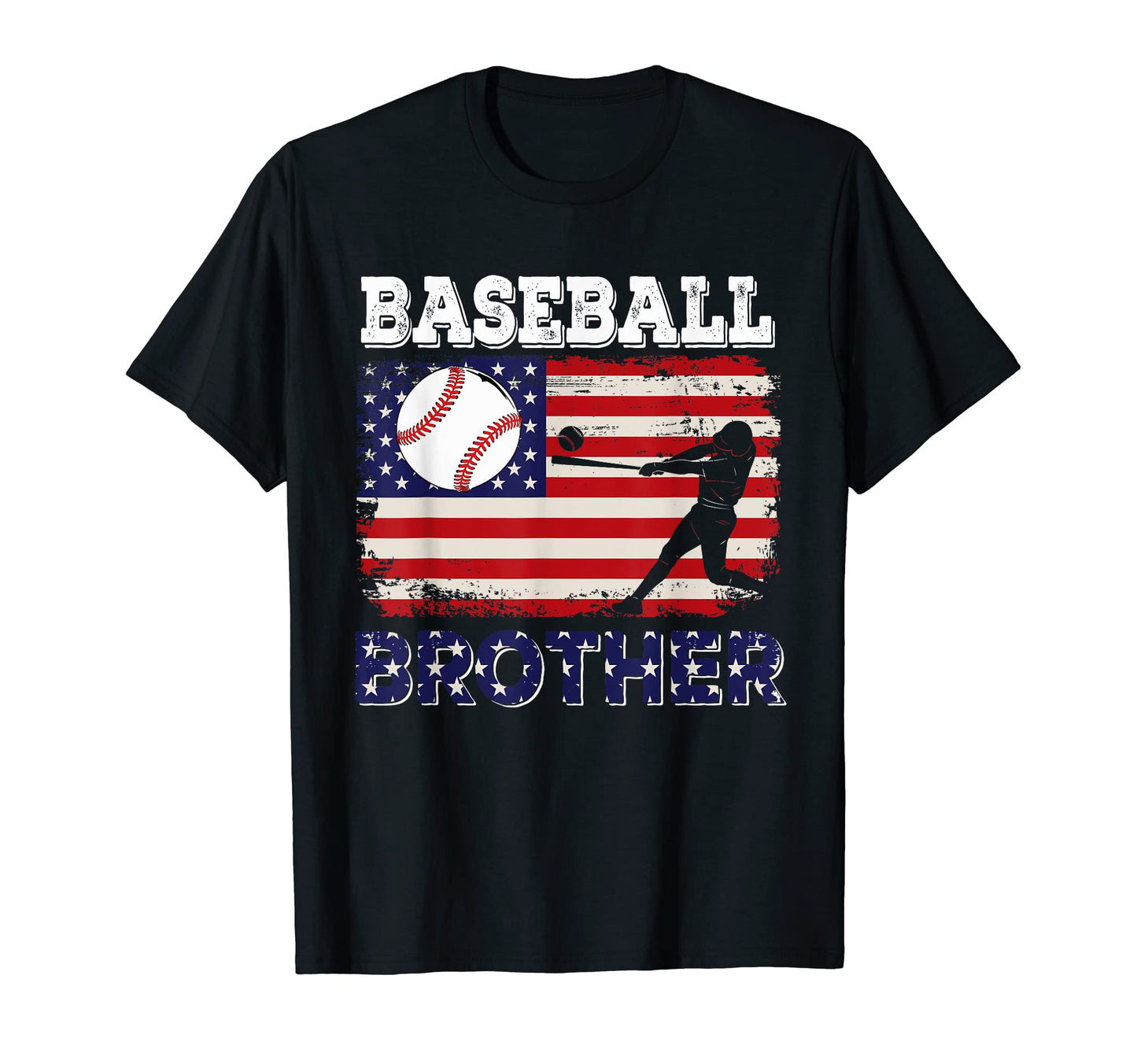 American Flag Baseball Brother Costume T-Shirt - Unique Graphic Men Women - T-Shirt, Sweatshirt, Hoodie