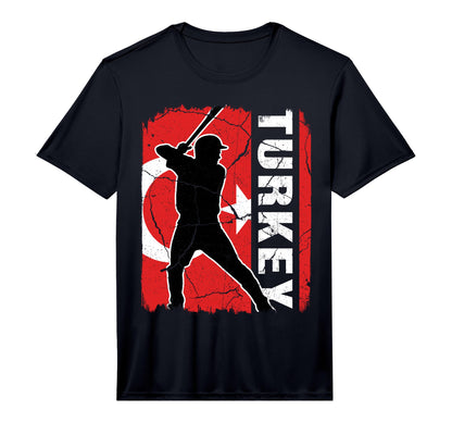 Turkish Baseball Player Turkey Flag T-Shirt - Unique Graphic for Adults - T-Shirt, Sweatshirt, Hoodie