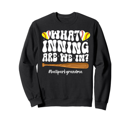Ballpark Grandma Groovy Softball Sweatshirt - Fun Novelty Design Unisex - T-Shirt, Sweatshirt, Hoodie