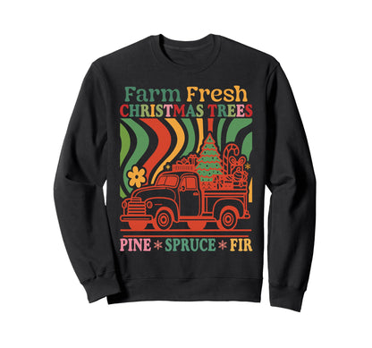 Farm Fresh Trees Truck Boho Sweatshirt - Custom Art Print for Adults - T-Shirt, Sweatshirt, Hoodie