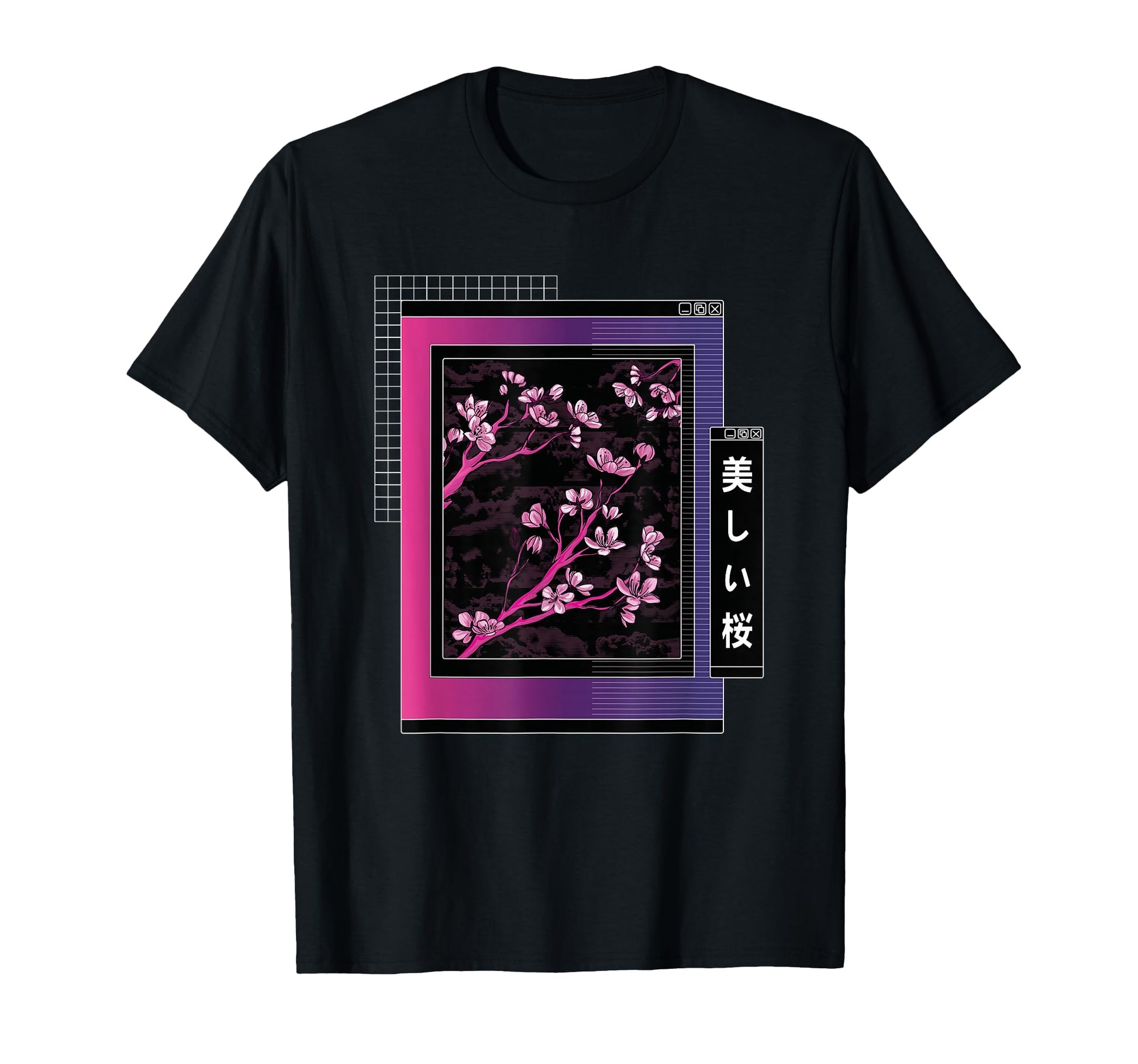 Cherry Blossom Night Aesthetic Lofi T-Shirt - Fun Novelty Design Men Women - T-Shirt, Sweatshirt, Hoodie
